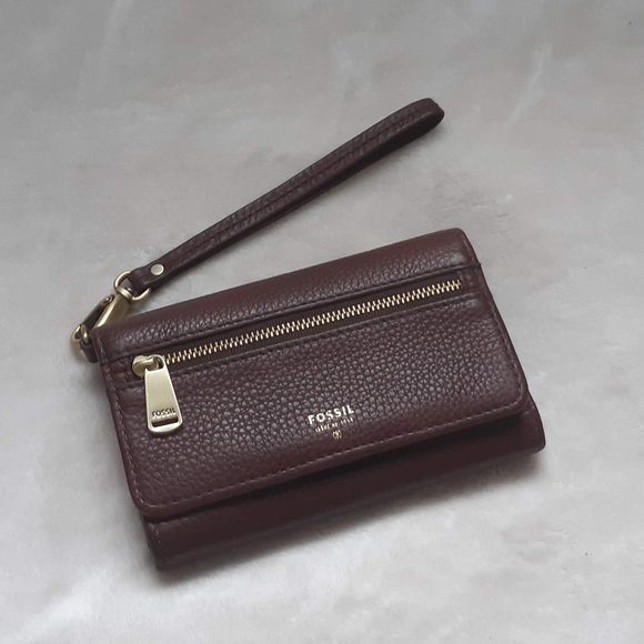 Fossil Handbags - Fossil | Brown Preston Phone Wallet Wristlet